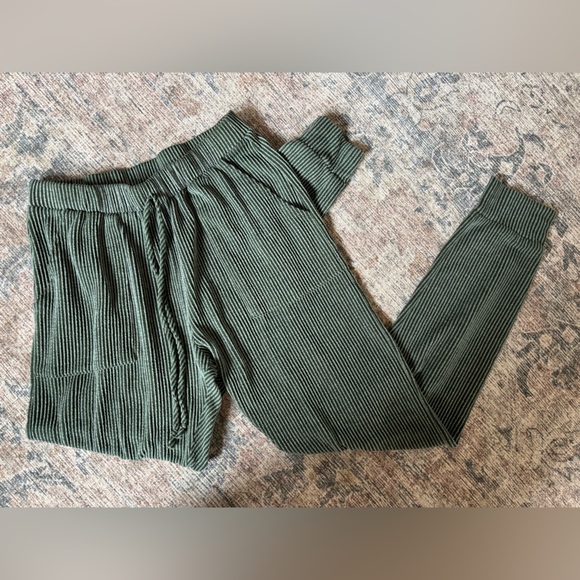 Caution To The Wind Green Striped Pajama Pants - Picture 1 of 4